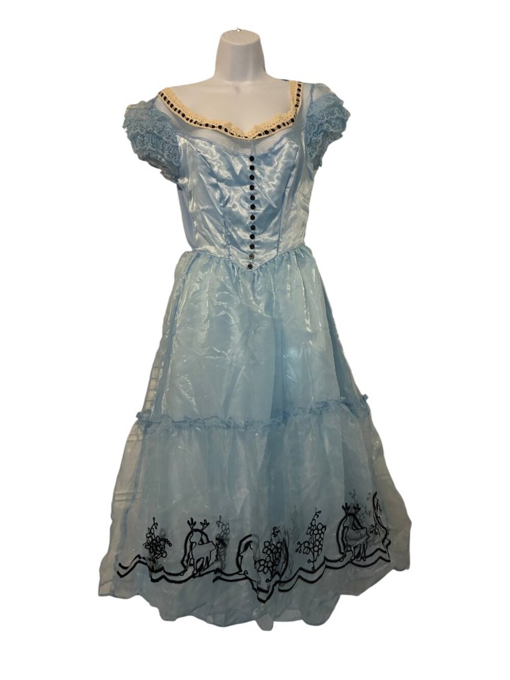 Rare Disney Alice in Wonderland Halloween Costume Dress 3 pieces